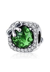 superb small silver cz bowknot birthstone baby charm 